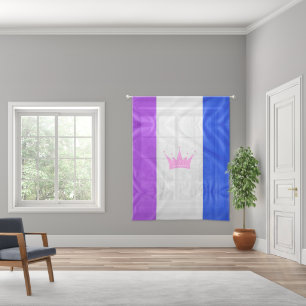 SlipperyJoe's drag culture pride flag purple spiri Sheer Curtains