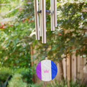 SlipperyJoe's drag culture pride flag purple spiri Wind Chime