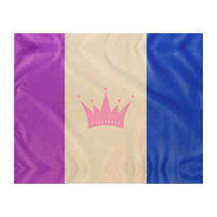 SlipperyJoe's drag culture pride flag purple spiri Wood Wall Art