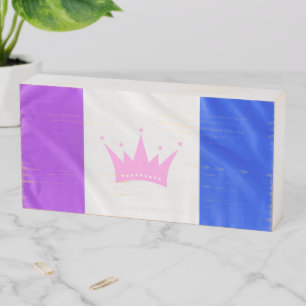 SlipperyJoe's drag culture pride flag purple spiri Wooden Box Sign