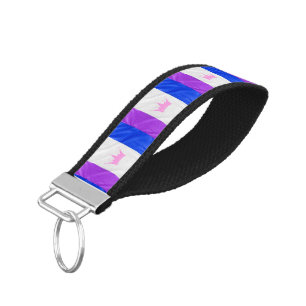 SlipperyJoe's drag culture pride flag purple spiri Wrist Keychain