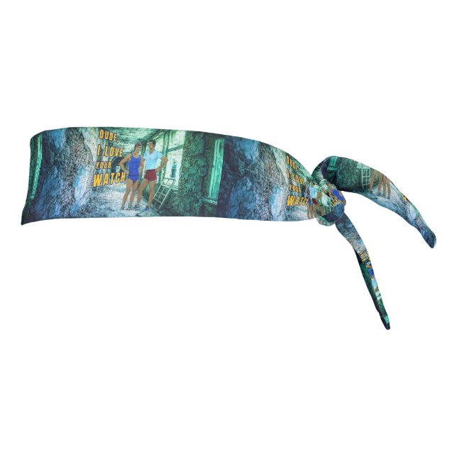 SlipperyJoe's dude love your watch LGBTQIA artisti Tie Headband (Rotate 90)