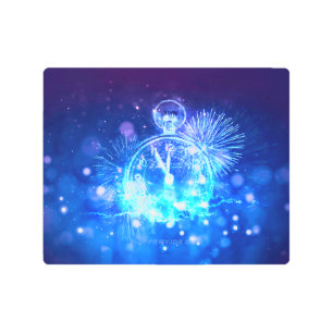 SlipperyJoe's electric thrill New Year’s Eve clock Metal Print
