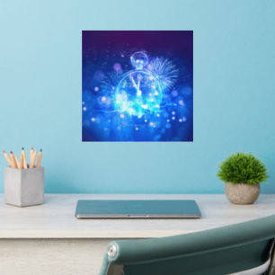 SlipperyJoe's electric thrill New Year’s Eve clock Wall Decal