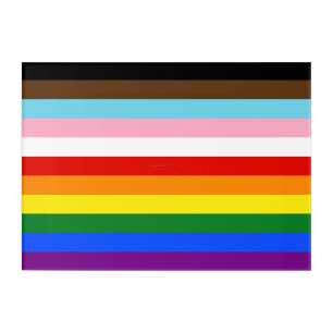 SlipperyJoe's Eleven Stripe Pride Flag blends Phil Acrylic Print