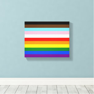 SlipperyJoe's Eleven Stripe Pride Flag blends Phil Canvas Print