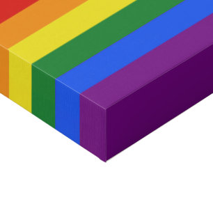 SlipperyJoe's Eleven Stripe Pride Flag blends Phil Faux Canvas Print