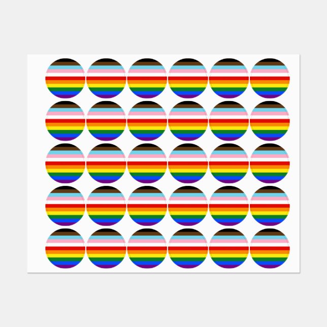 SlipperyJoe's Eleven Stripe Pride Flag blends Phil Labels (Sheet)