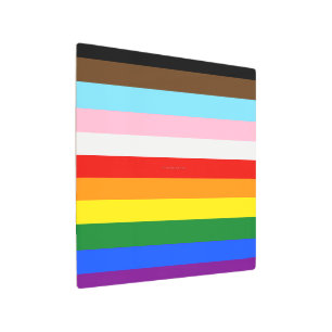SlipperyJoe's Eleven Stripe Pride Flag blends Phil Metal Print