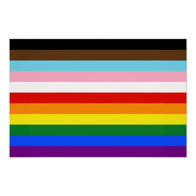 SlipperyJoe's Eleven Stripe Pride Flag blends Phil Poster (Front)