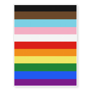 SlipperyJoe's Eleven Stripe Pride Flag blends Phil Temporary Tattoos