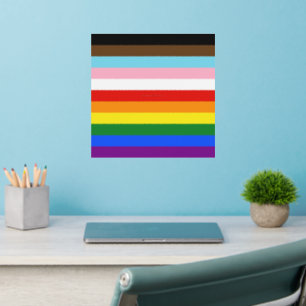 SlipperyJoe's Eleven Stripe Pride Flag blends Phil Wall Decal