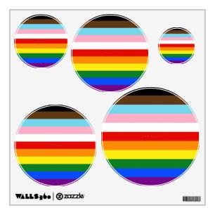 SlipperyJoe's Eleven Stripe Pride Flag blends Phil Wall Decal