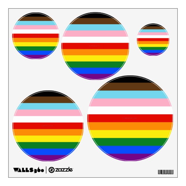 SlipperyJoe's Eleven Stripe Pride Flag blends Phil Wall Decal (Front)