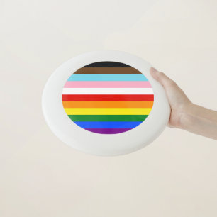 SlipperyJoe's Eleven Stripe Pride Flag blends Phil Wham-O Frisbee