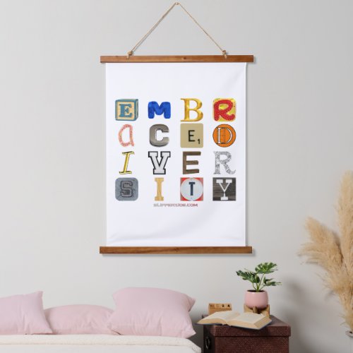 SlipperyJoes embrace diversity cut_out letters co Hanging Tapestry
