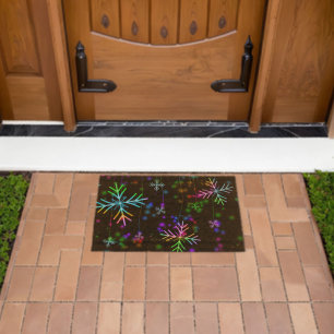 SlipperyJoe's festive lively Christmas atmosphere Fiber Doormat