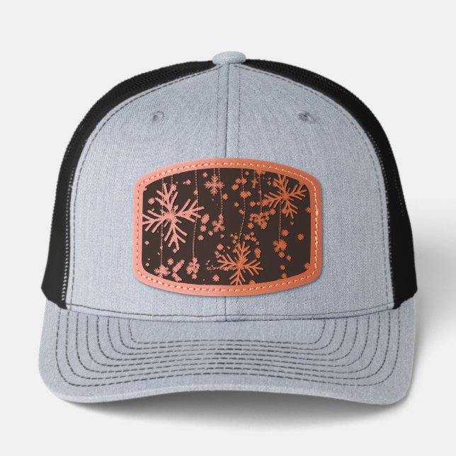 SlipperyJoe's festive lively Christmas atmosphere  Leather Patch Hat (Front)