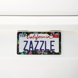 SlipperyJoe's festive lively Christmas atmosphere  License Plate Frame