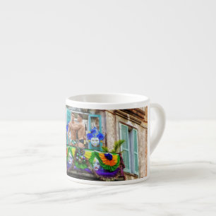 SlipperyJoe's festive Mardi Gras scene two men wea Espresso Cup