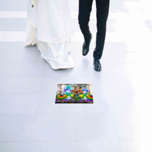 SlipperyJoe's festive Mardi Gras scene two men wea Floor Decals