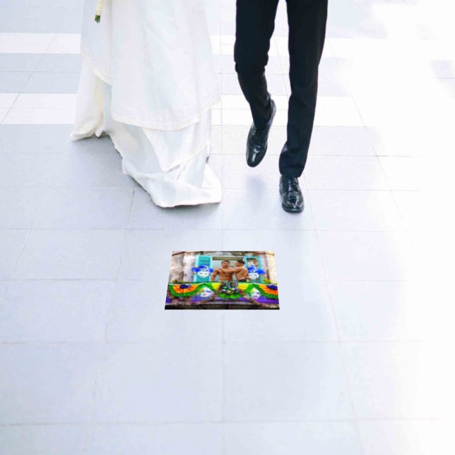 SlipperyJoe's festive Mardi Gras scene two men wea Floor Decals (Wedding)