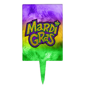 SlipperyJoe's festive Mardi Gras theme crown reinf Cake Topper