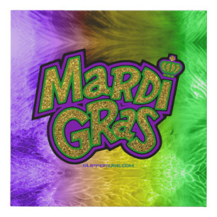 SlipperyJoe's festive Mardi Gras theme crown reinf Faux Canvas Print