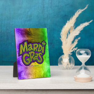 SlipperyJoe's festive Mardi Gras theme crown reinf Plaque