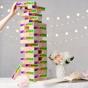 SlipperyJoe's festive Mardi Gras theme crown reinf Topple Tower