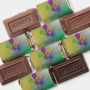 SlipperyJoe's festive Mardi Gras themed purple gre Hershey's Miniatures