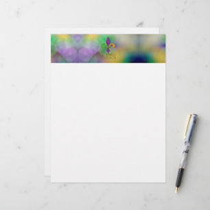 SlipperyJoe's festive Mardi Gras themed purple gre Letterhead