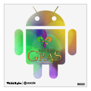 SlipperyJoe's festive Mardi Gras themed purple gre Wall Decal