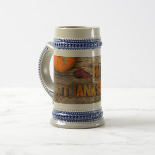 SlipperyJoe's festive Thanksgiving atmosphere red  Beer Stein
