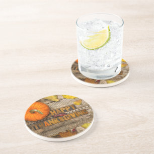 SlipperyJoe's festive Thanksgiving atmosphere red  Coaster