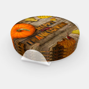 SlipperyJoe's festive Thanksgiving atmosphere red Coaster Set