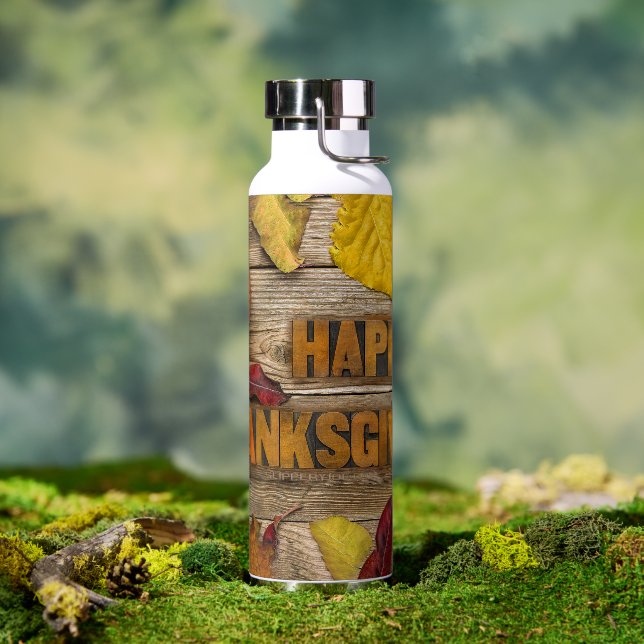 SlipperyJoe's festive Thanksgiving atmosphere red  Water Bottle (Outdoor)