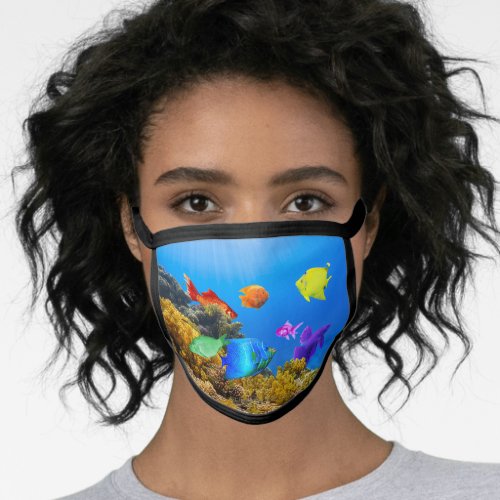 SlipperyJoes Fish Pride tropical green blue purpl Face Mask