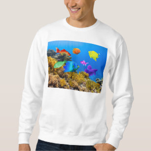 SlipperyJoe's Fish Pride tropical green blue purpl Sweatshirt