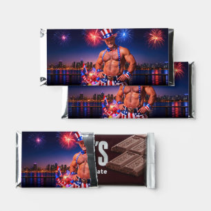 SlipperyJoe's Fourth of July celebration bare hair Hershey Bar Favors
