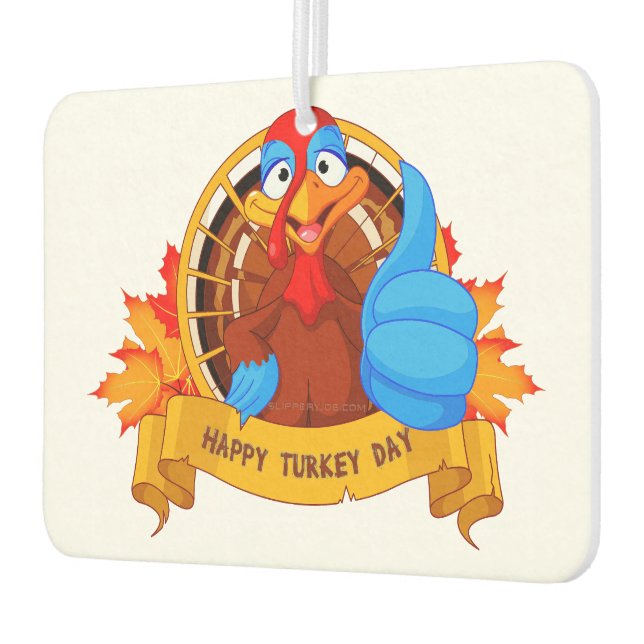 SlipperyJoe's fun cartoon-style Thanksgiving desig Air Freshener (Left)