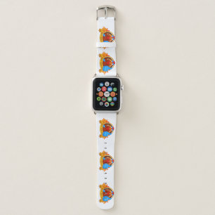 SlipperyJoe's fun cartoon-style Thanksgiving desig Apple Watch Band