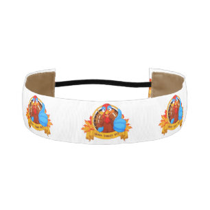 SlipperyJoe's fun cartoon-style Thanksgiving desig Athletic Headband