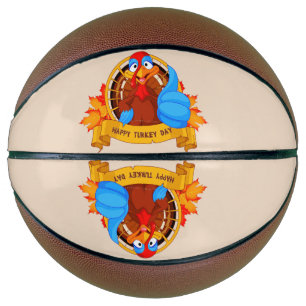 SlipperyJoe's fun cartoon-style Thanksgiving desig Basketball