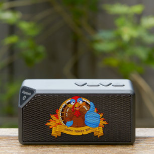 SlipperyJoe's fun cartoon-style Thanksgiving desig Bluetooth Speaker