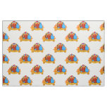 SlipperyJoe's fun cartoon-style Thanksgiving desig Fabric