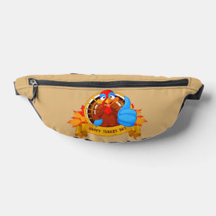 SlipperyJoe's fun cartoon-style Thanksgiving desig Fanny Pack