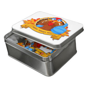 SlipperyJoe's fun cartoon-style Thanksgiving desig Jigsaw Puzzle