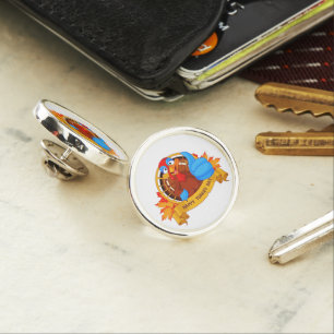 SlipperyJoe's fun cartoon-style Thanksgiving desig Lapel Pin