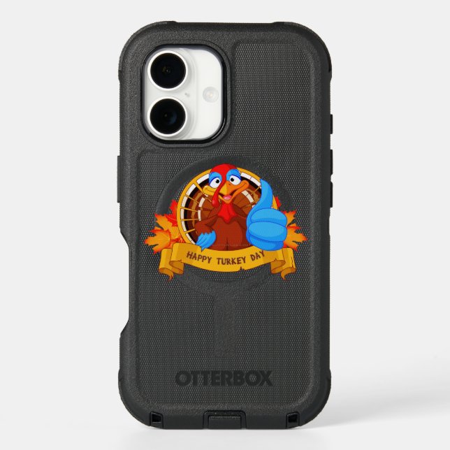 SlipperyJoe's fun cartoon-style Thanksgiving desig Otterbox iPhone Case (Back)